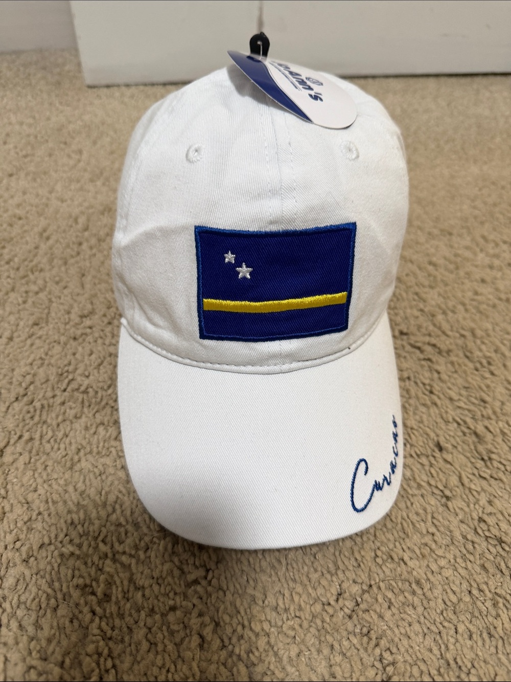 White Curacao Embroidered Flag Baseball Cap